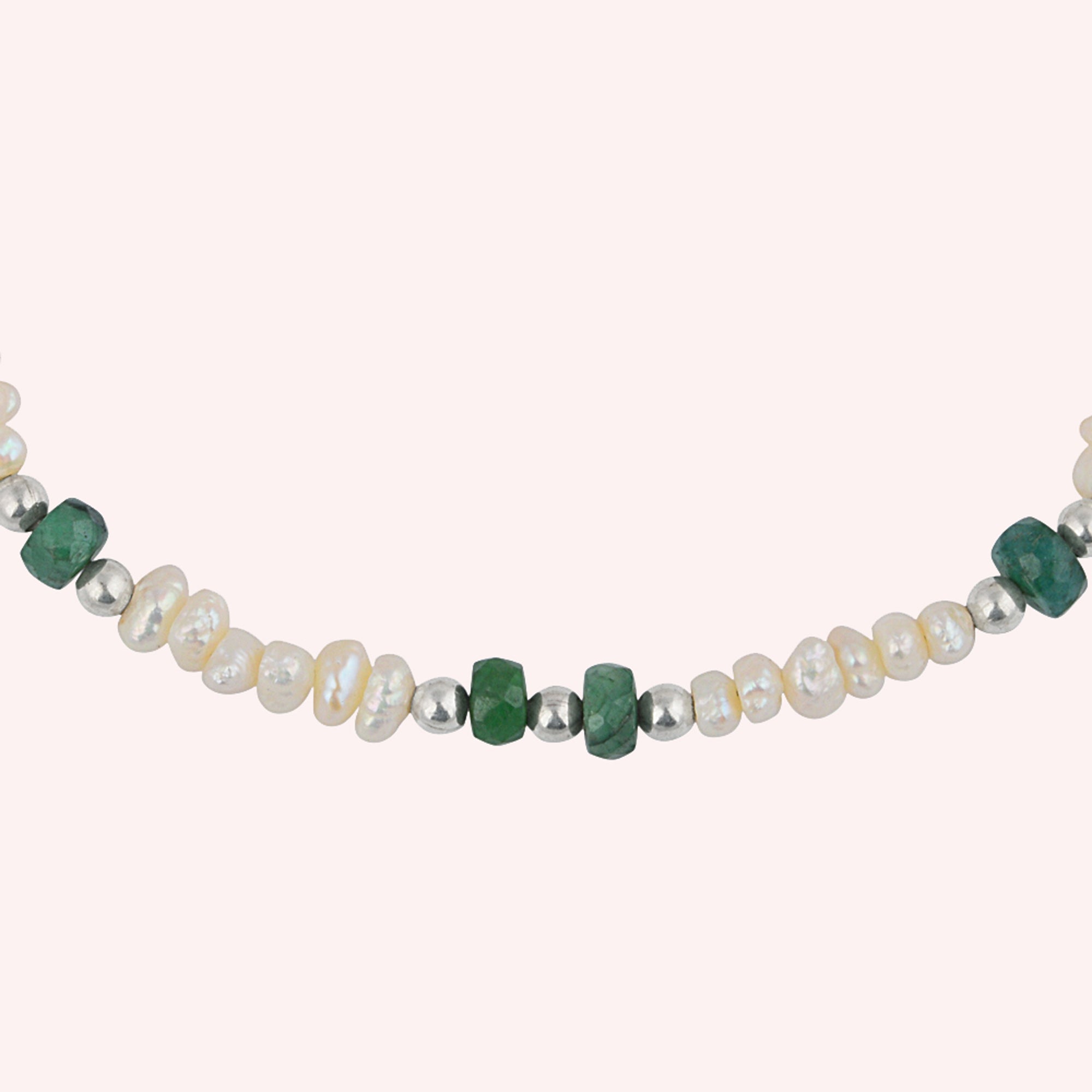 Natural Pearl and Emerald Beads Bracelet Jewelry for Women