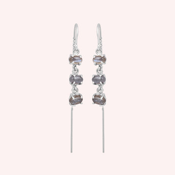 925 Sterling Silver Labradorite Threader Earrings for Women