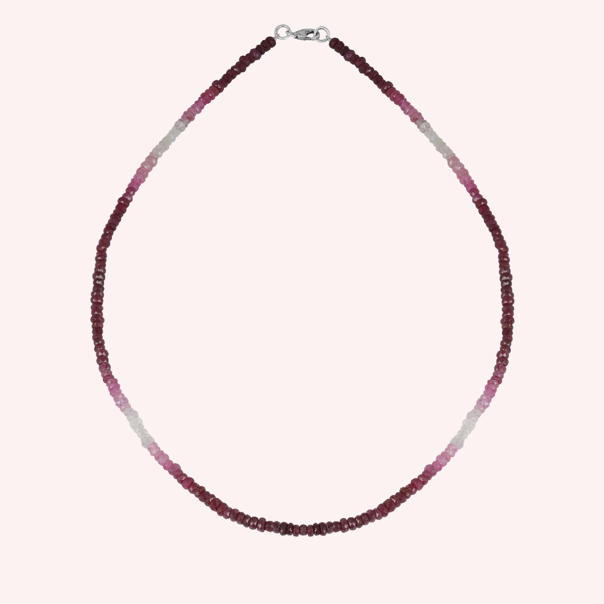Ombre Natural Ruby Beaded Necklace Jewelry for Women