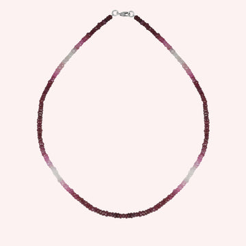 Ombre Natural Ruby Beaded Necklace Jewelry for Women