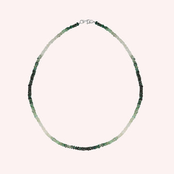 Natural Green Emerald Ombre Beaded Necklace Jewelry for Women