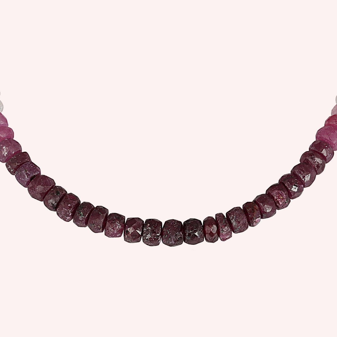 Ombre Natural Ruby Beaded Necklace Jewelry for Women