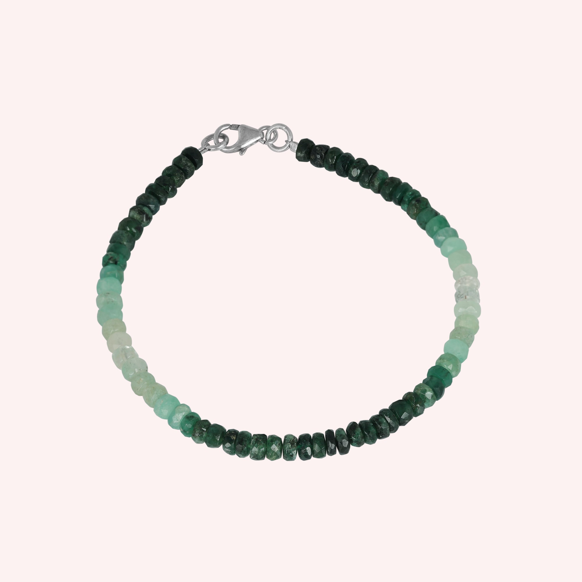 Natural Green Emerald Ombre Beaded Bracelet Jewelry for Women