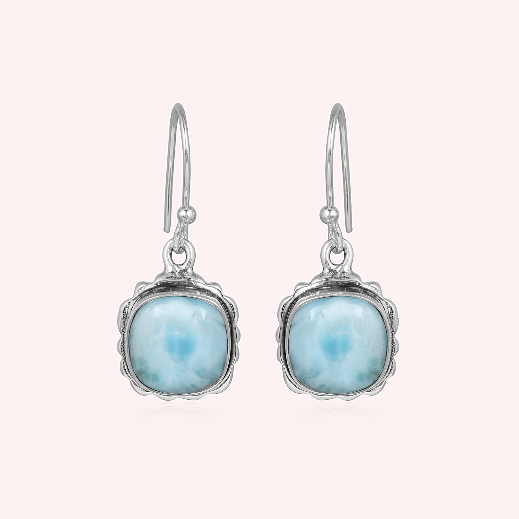 925 Sterling Silver Larimar Drop Earring