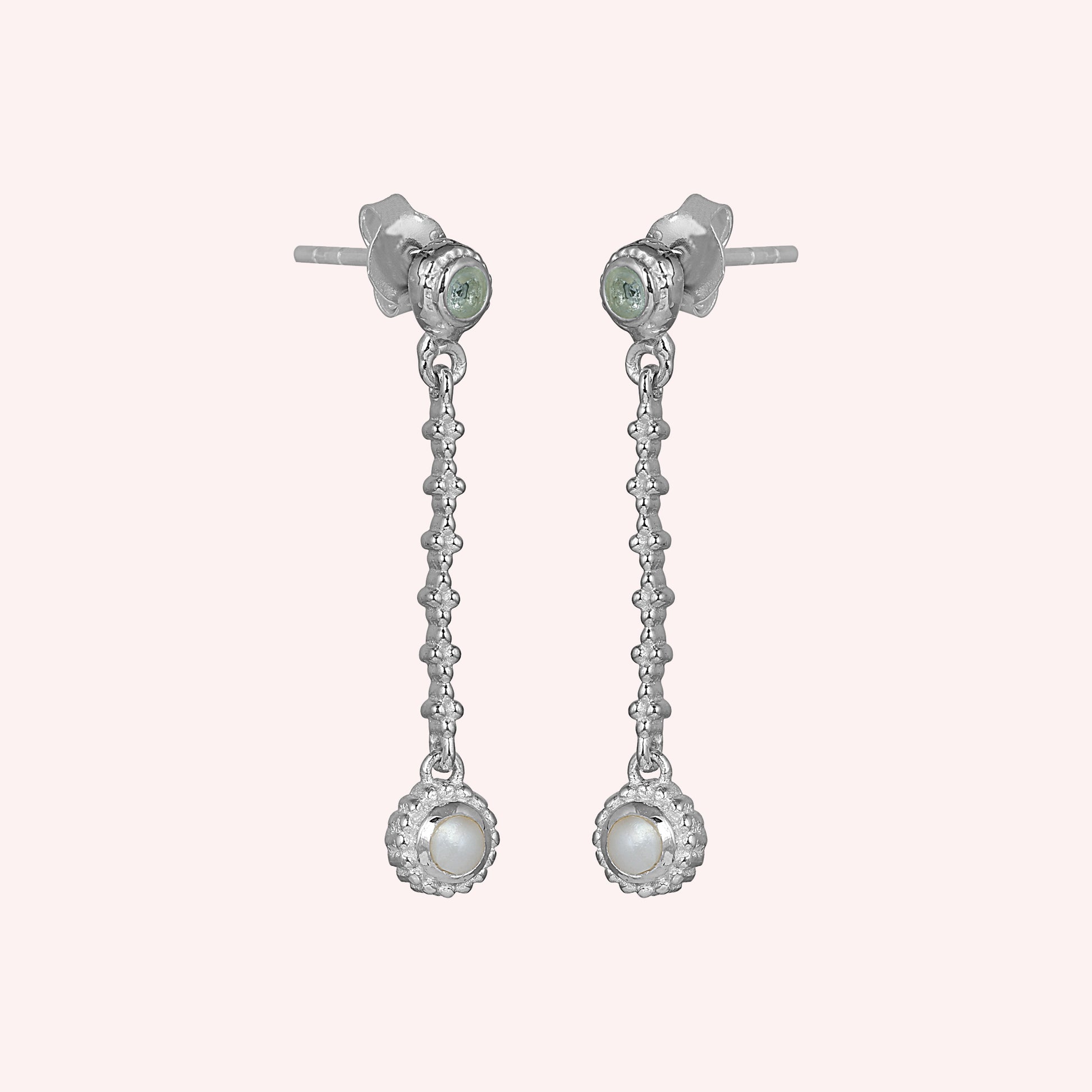 2 gemstone earring, push back earring, gift for mom