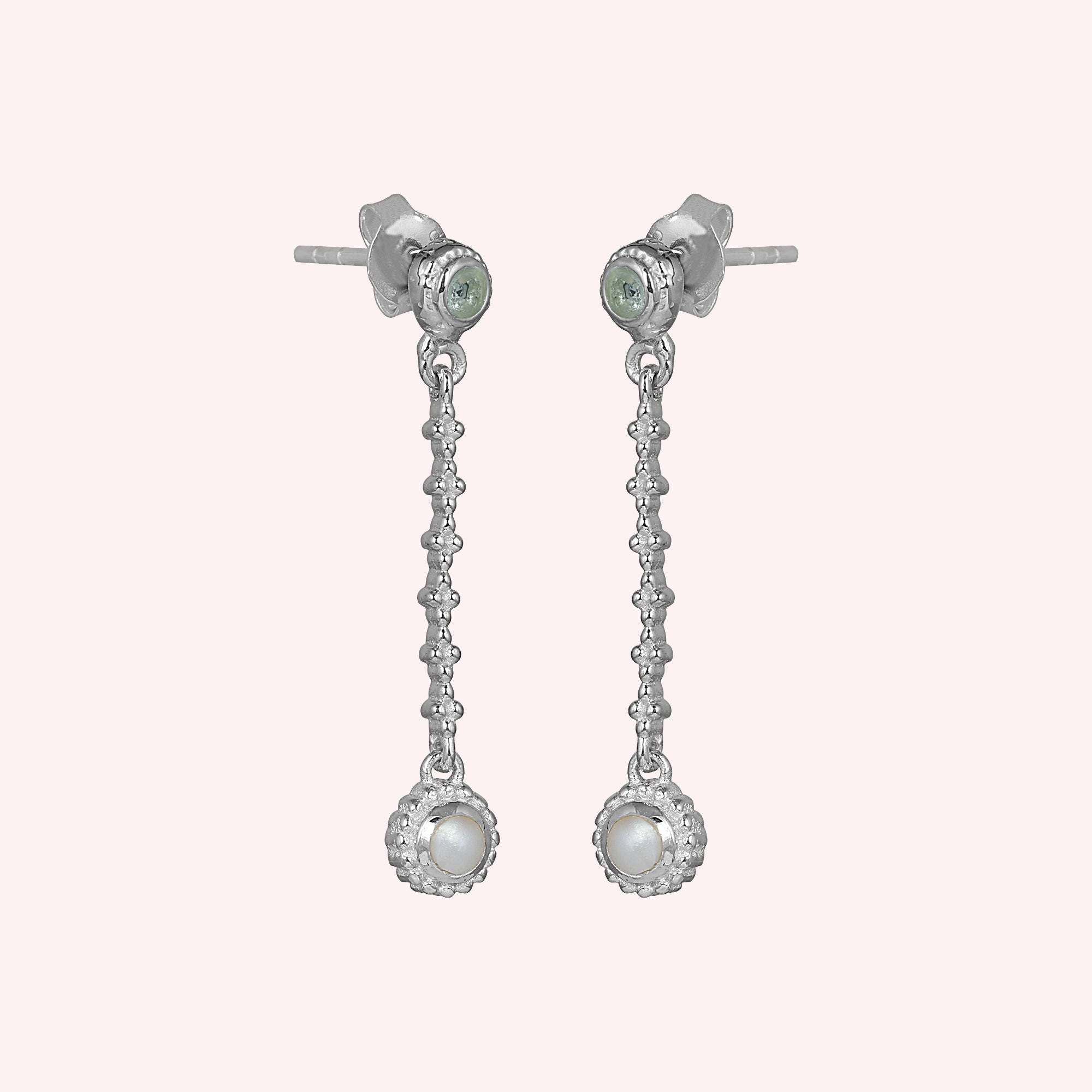2 gemstone earring, push back earring, gift for mom