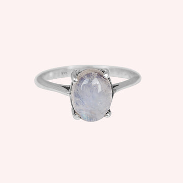 Handmade floral silver ring with carnelian stone