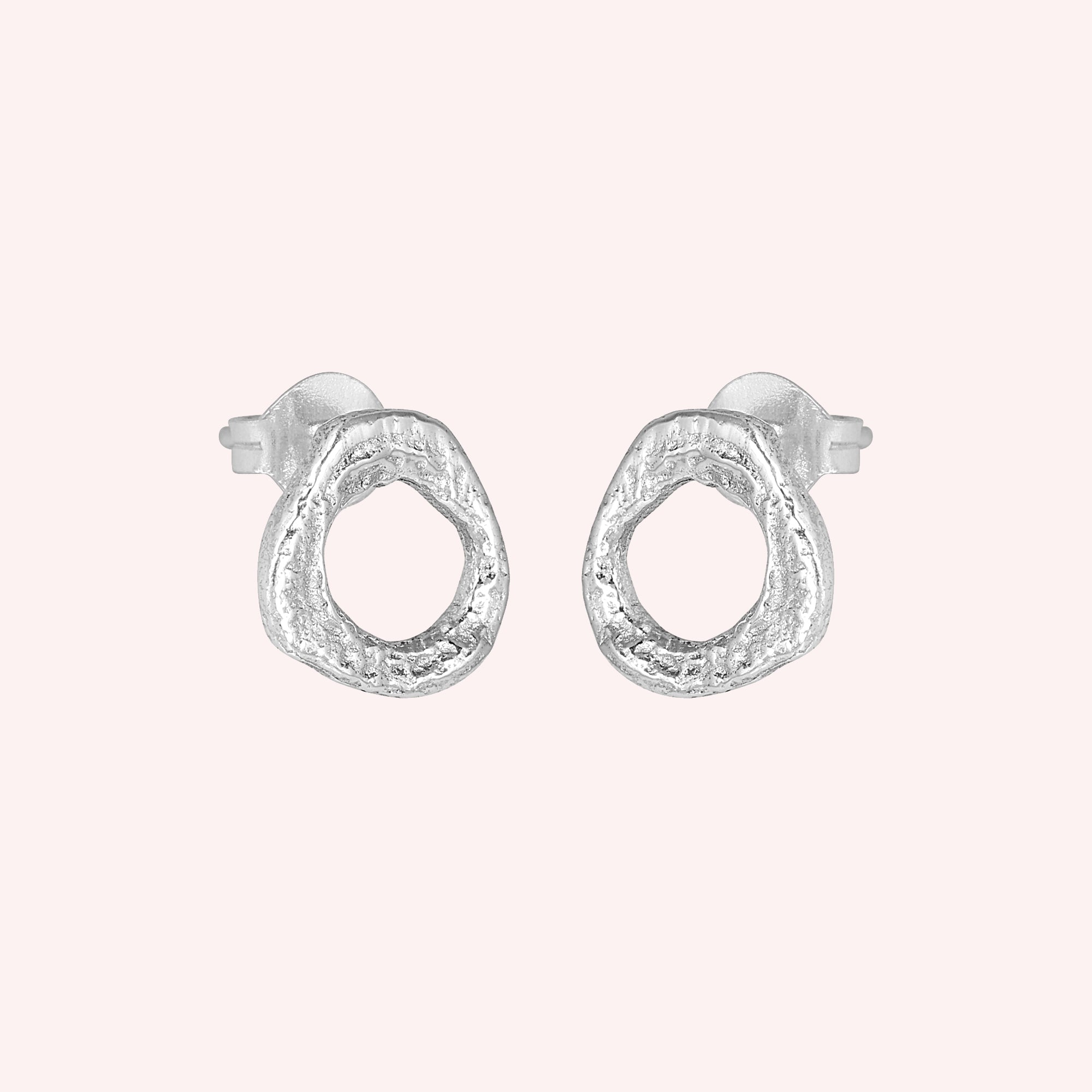 925 Sterling Silver Textured Minimalist Stud Earrings