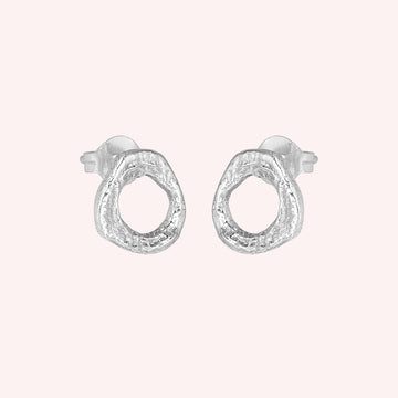 925 Sterling Silver Textured Minimalist Stud Earrings