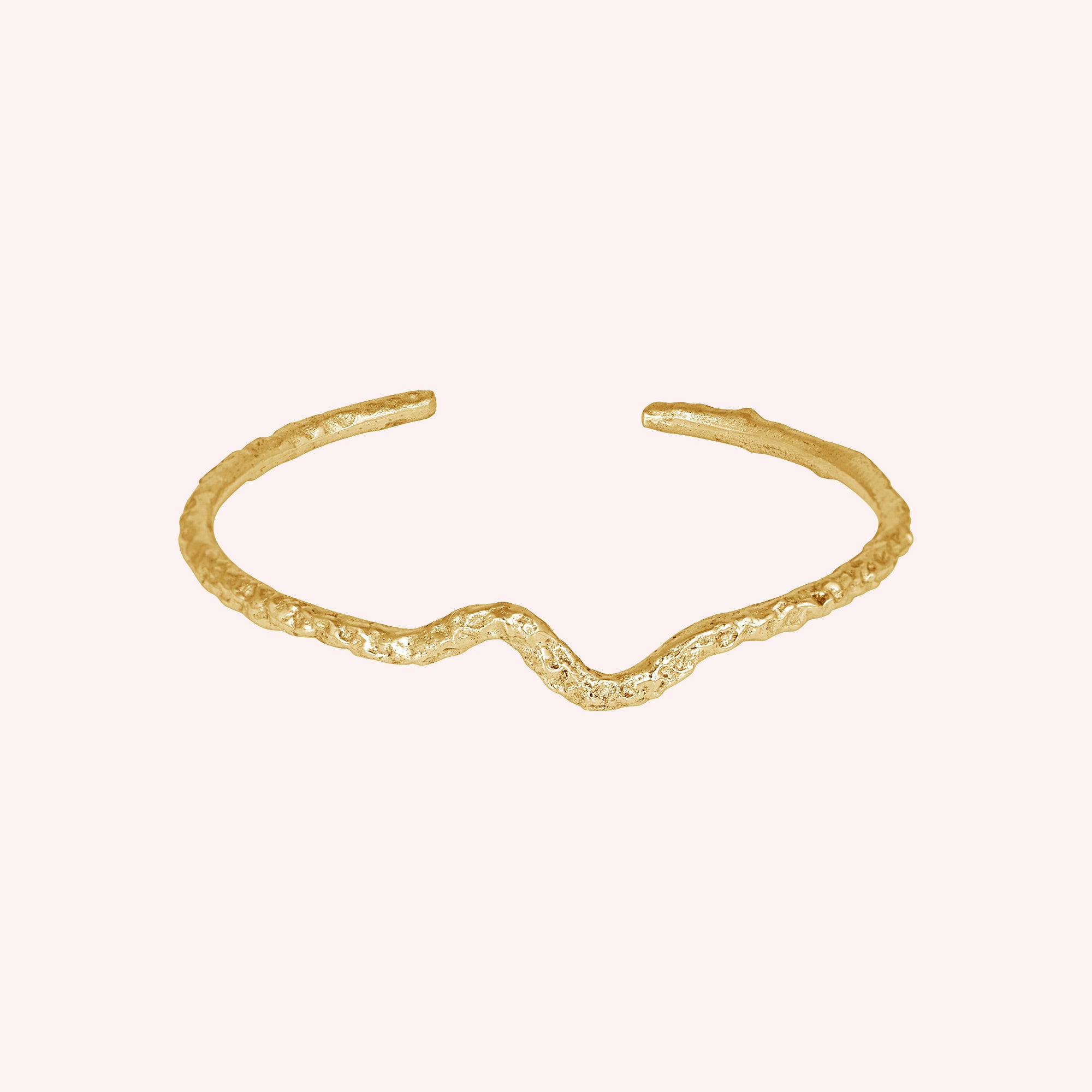 Textured Silver Wave Cuff Bangle