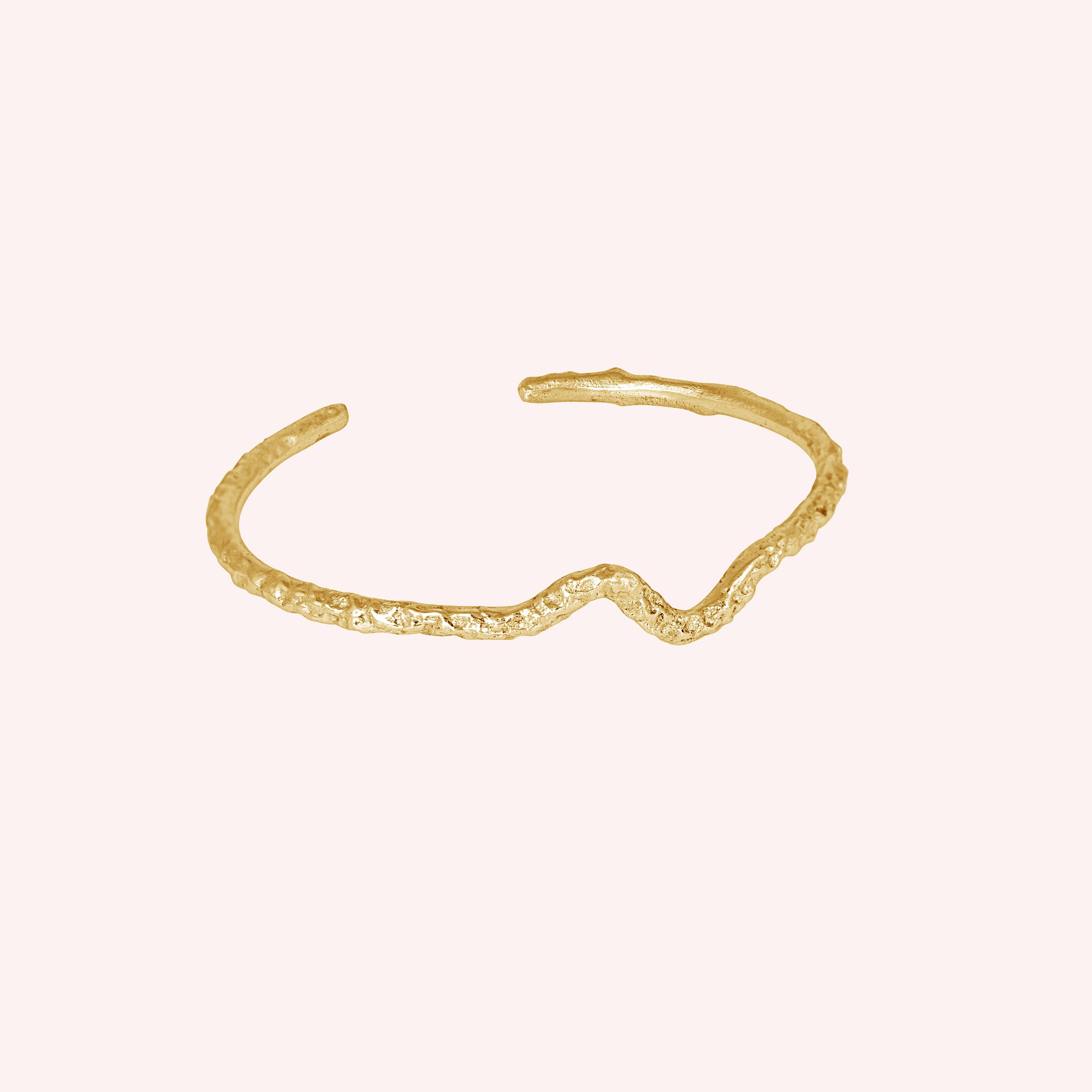 Textured Silver Wave Cuff Bangle
