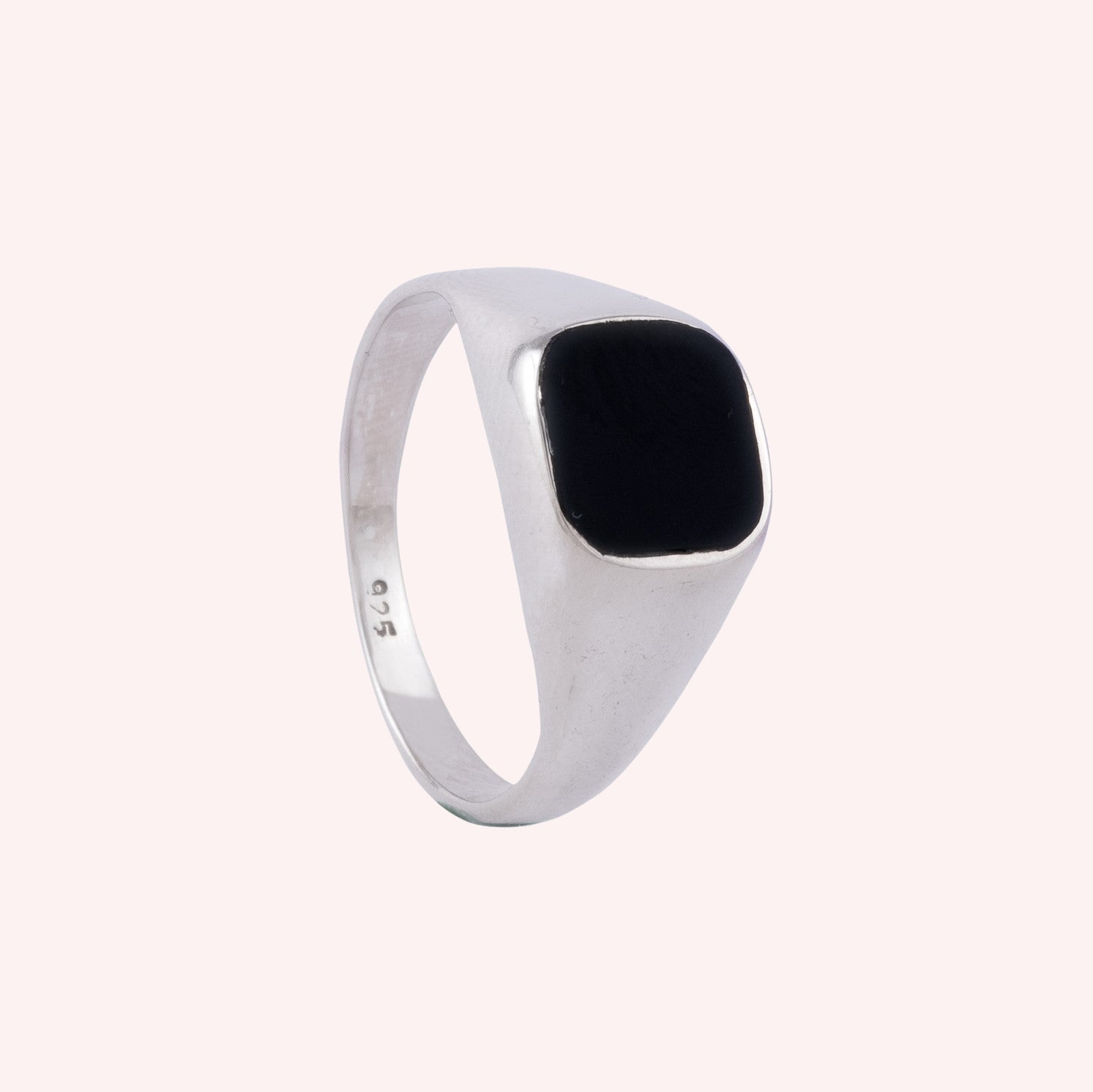 925 Sterling Silver Black Onyx Signet Ring Jewelry for Her