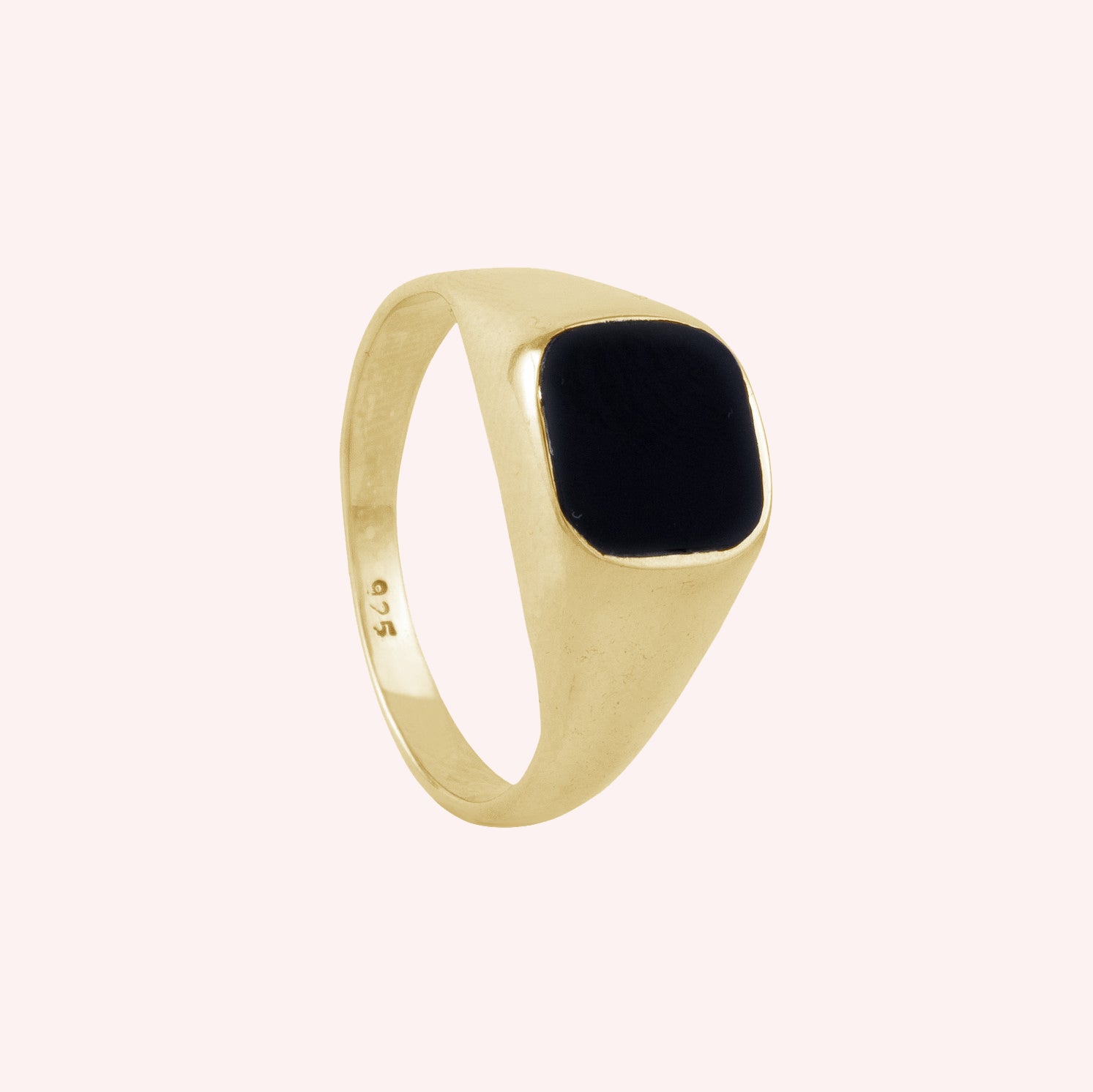 925 Sterling Silver Black Onyx Signet Ring Jewelry for Her