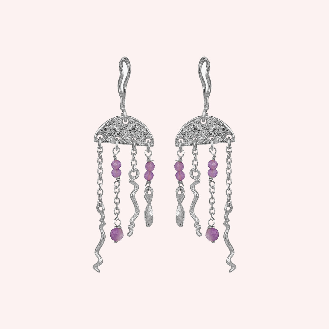 Jellyfish Beads Amethyst Designer Earrings Jewelry for Women