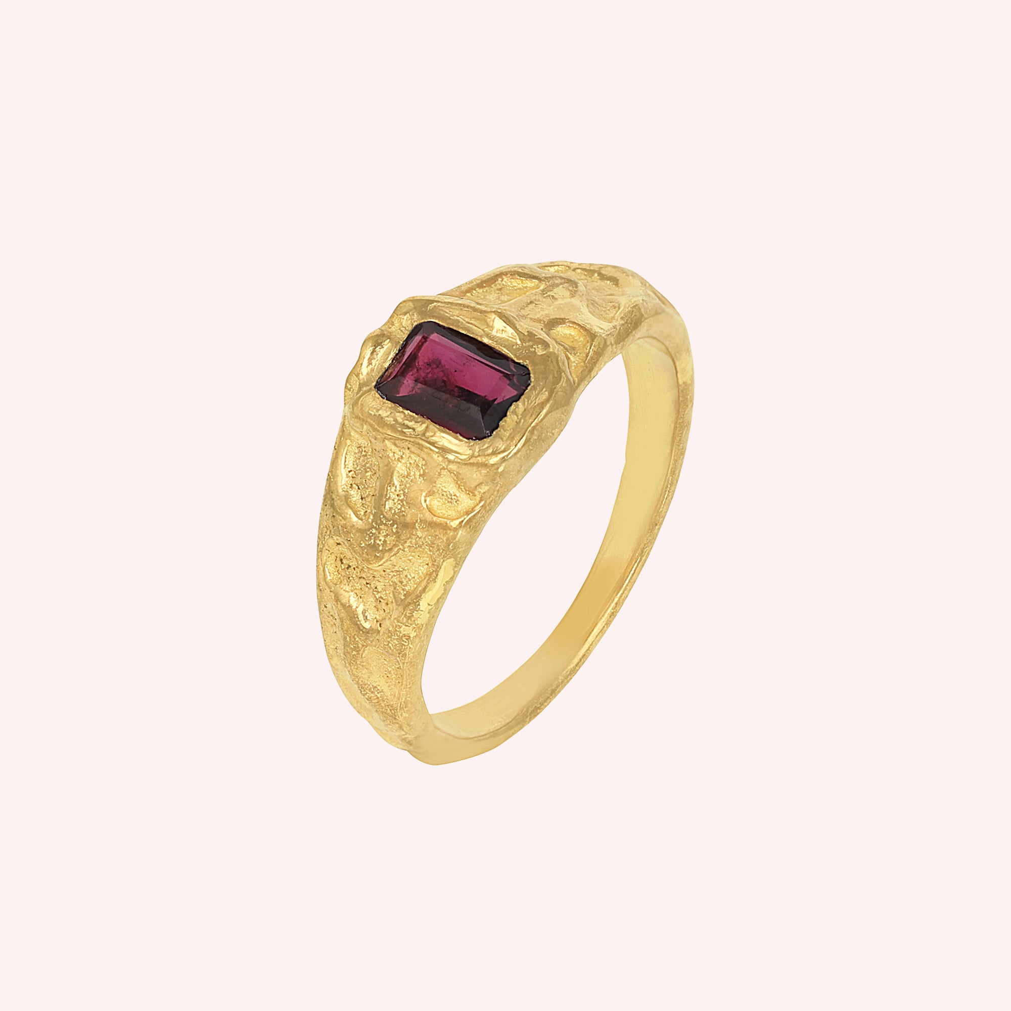 925 Sterling Silver Red Garnet Designer Band Ring