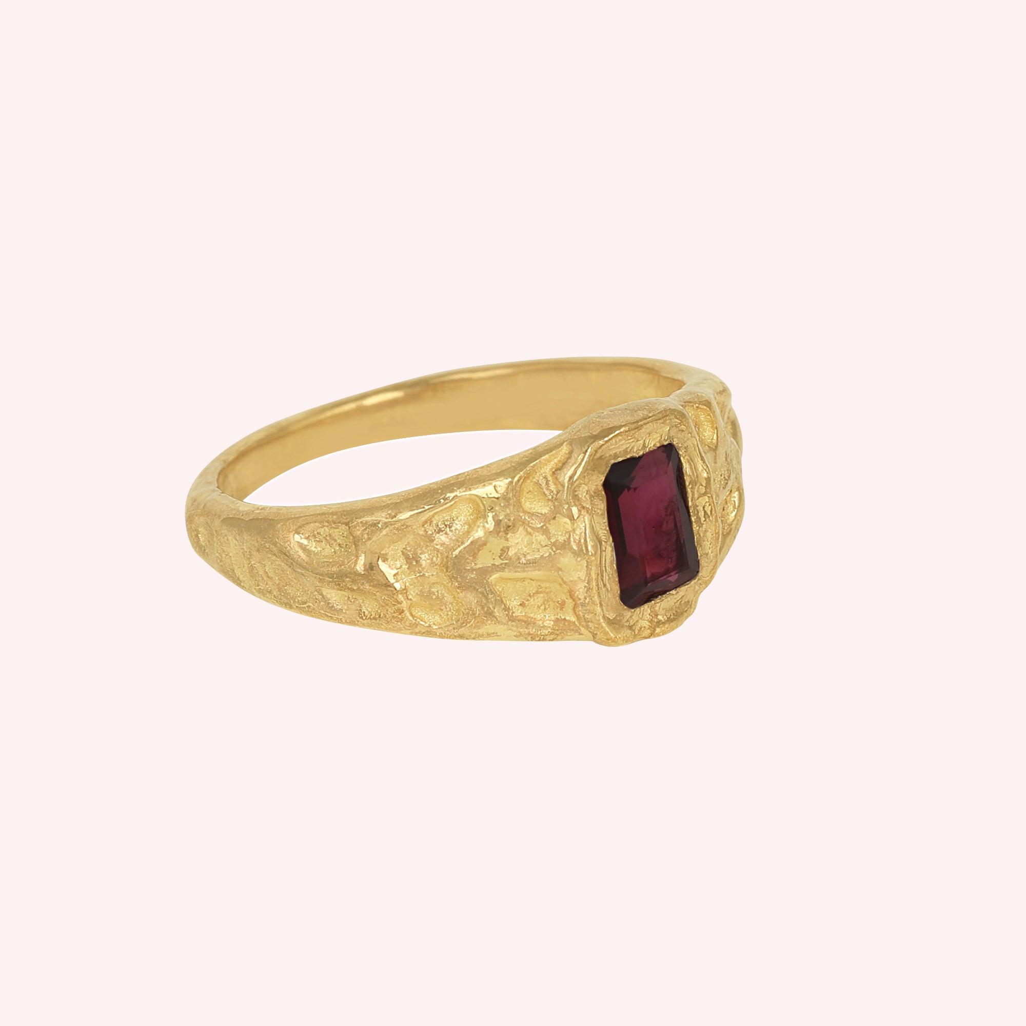 925 Sterling Silver Red Garnet Designer Band Ring