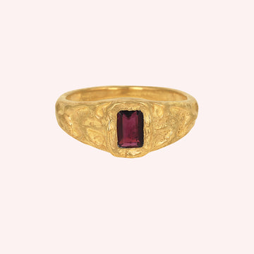925 Sterling Silver Red Garnet Designer Band Ring