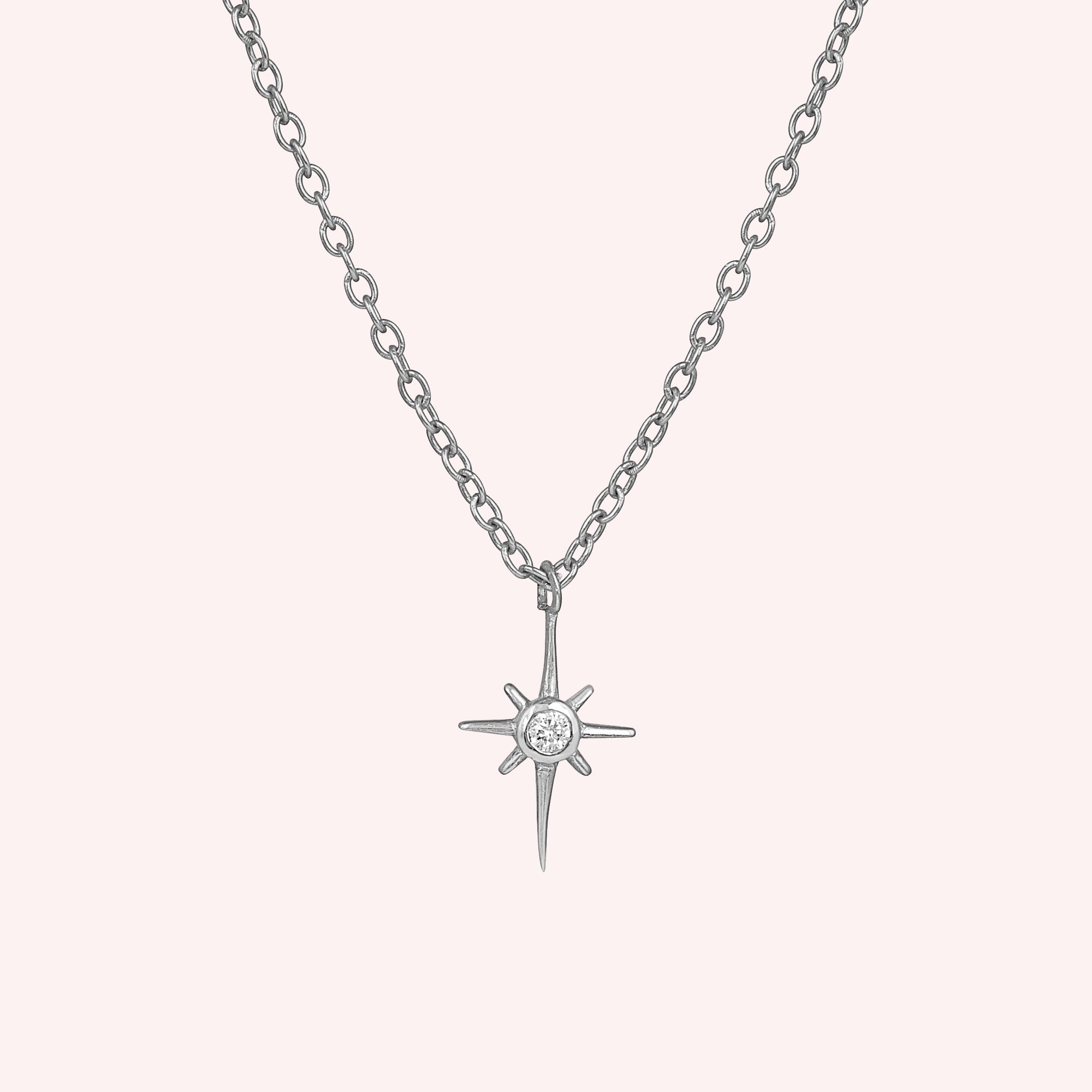 Minimal White Topaz Starburst Necklace