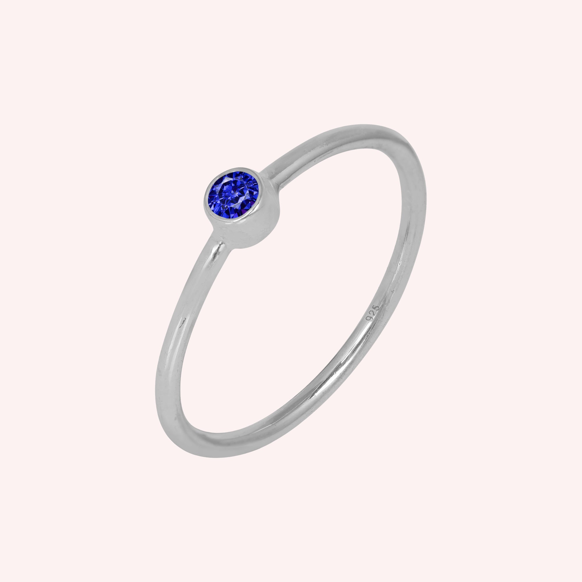 Sapphire Lapis Lazuli Gemstone September Birthstone Ring