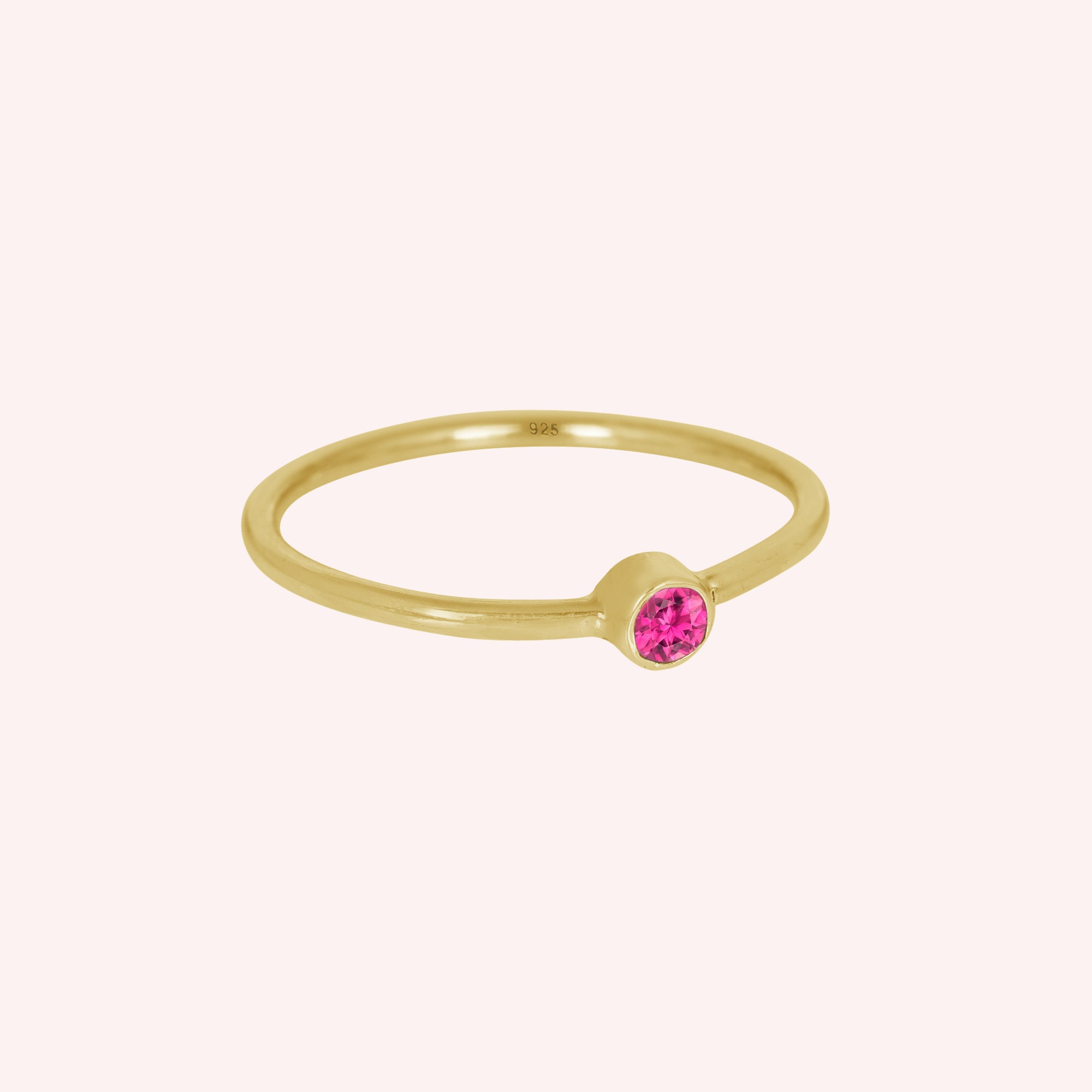 Pink Tourmaline and Opal October Birthstone Ring