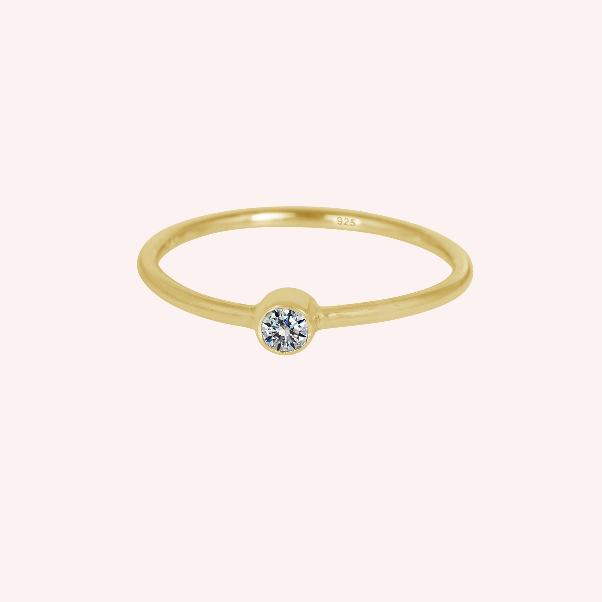 925 Sterling Silver White Topaz April Birthstone Ring
