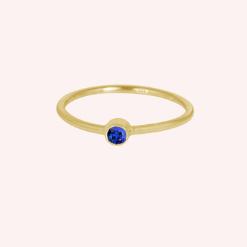 Sapphire Lapis Lazuli Gemstone September Birthstone Ring