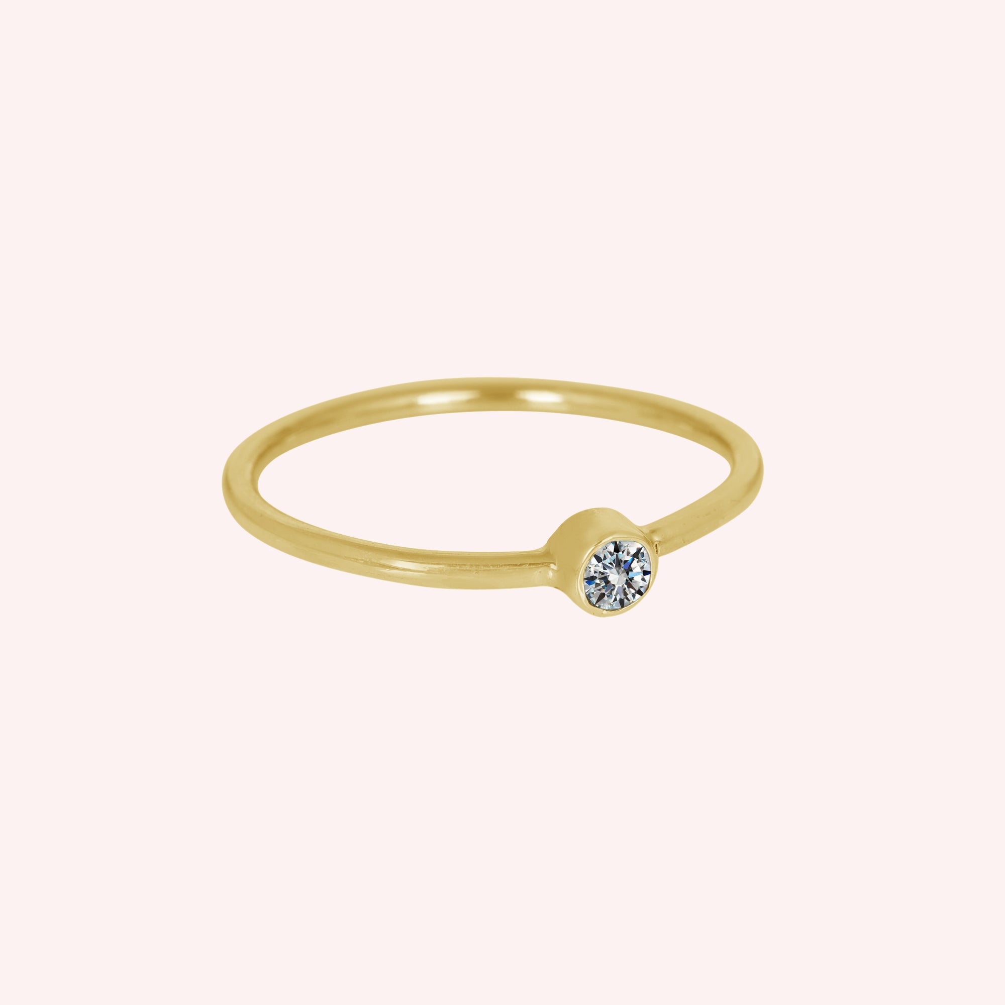925 Sterling Silver White Topaz April Birthstone Ring