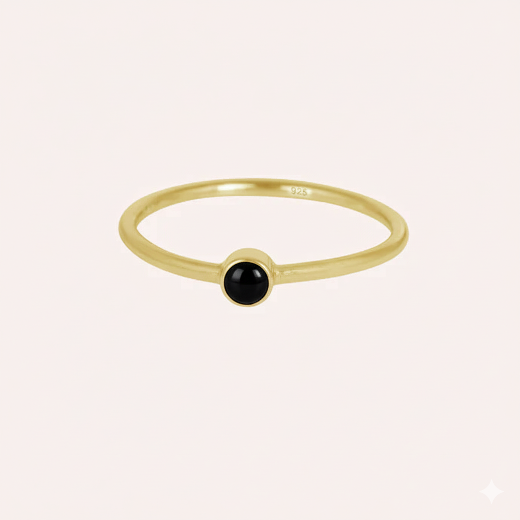Turquoise, Black Onyx, Tanzanite Gemstone December Birthstone Ring for Women