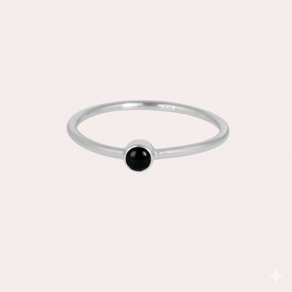 Turquoise, Black Onyx, Tanzanite Gemstone December Birthstone Ring for Women