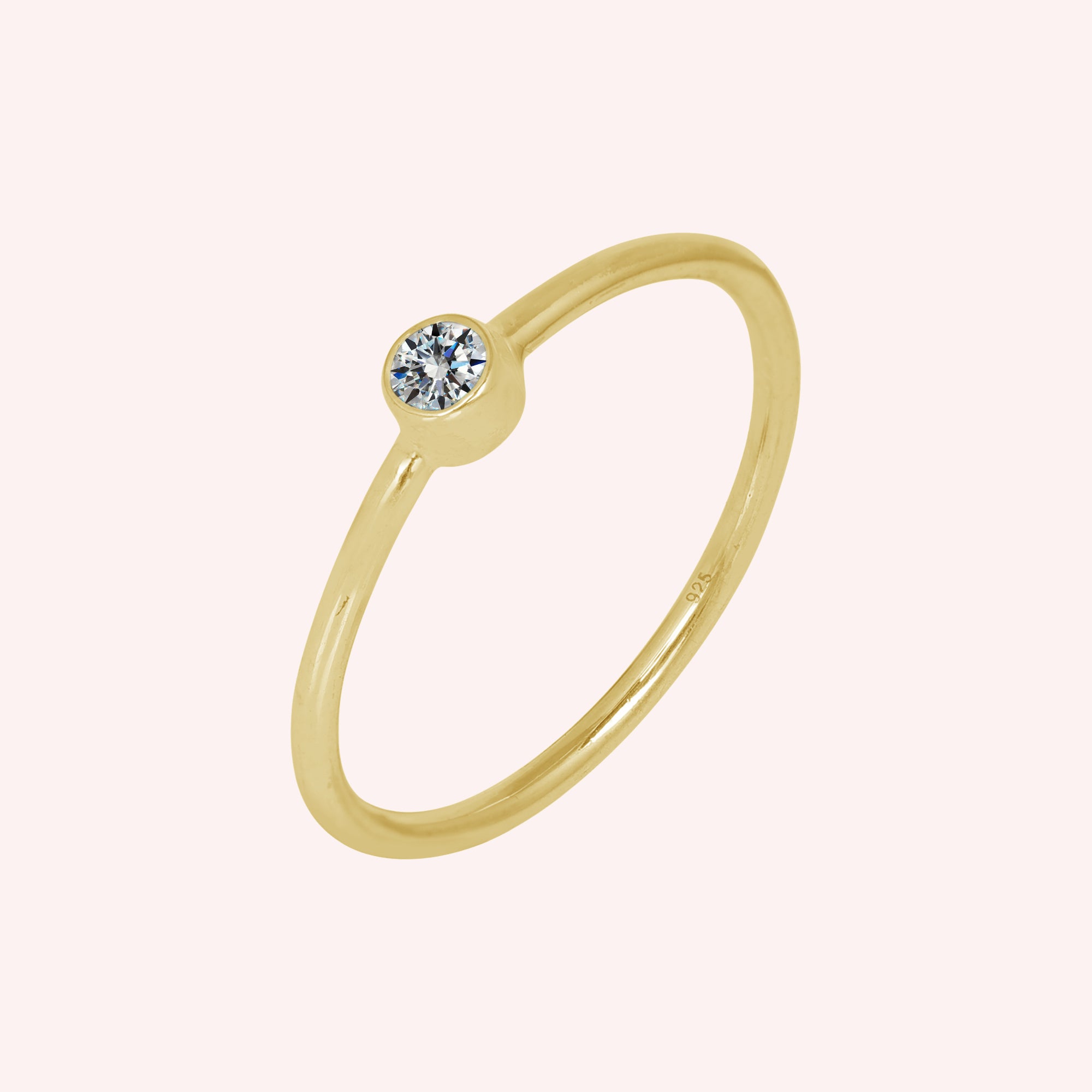 925 Sterling Silver White Topaz April Birthstone Ring