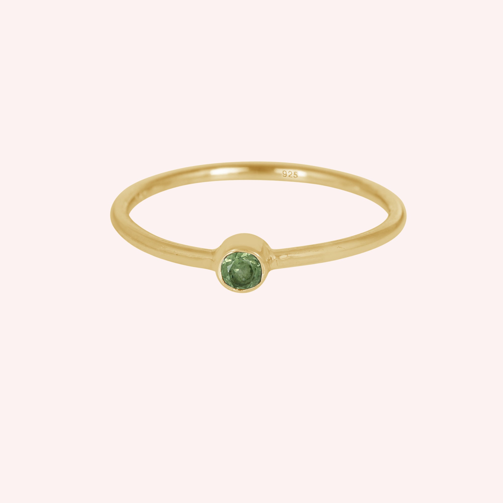 925 Sterling Silver Peridot Gemstone August Birthstone Ring
