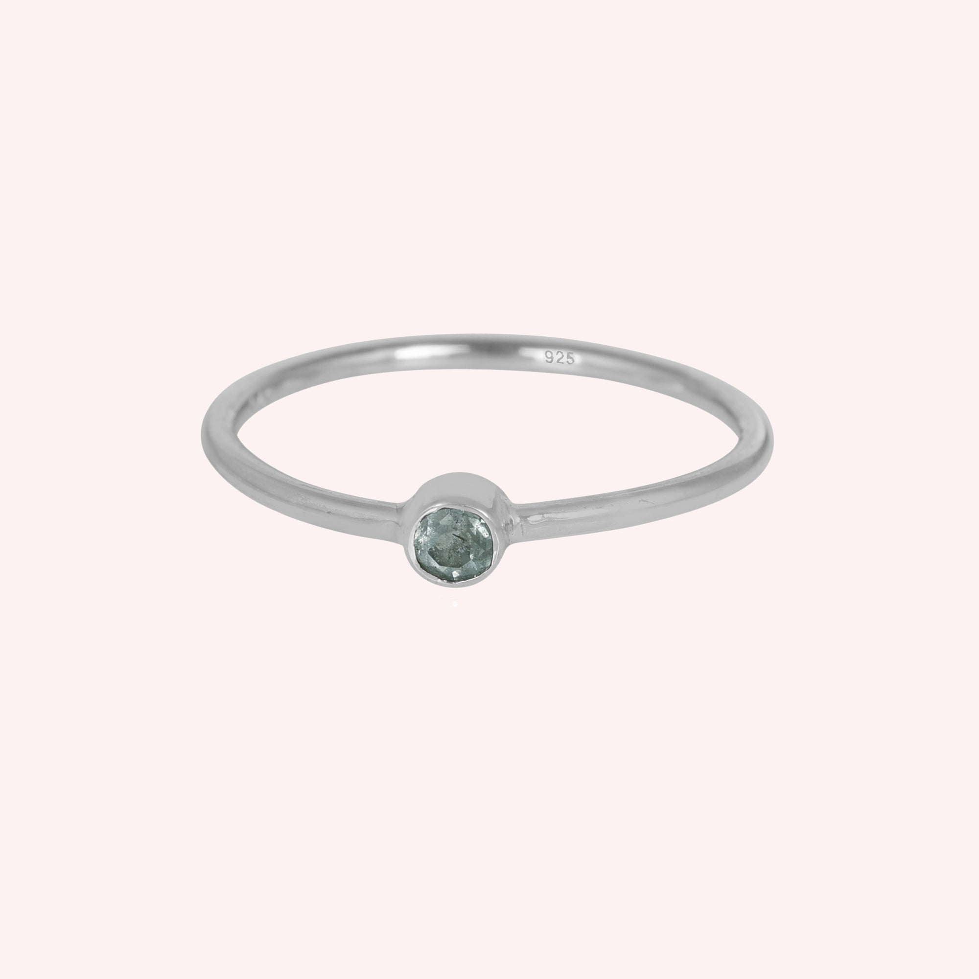 Aquamarine White Topaz Gemstone March Birthstone Ring for Women