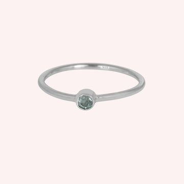 Aquamarine White Topaz Gemstone March Birthstone Ring for Women