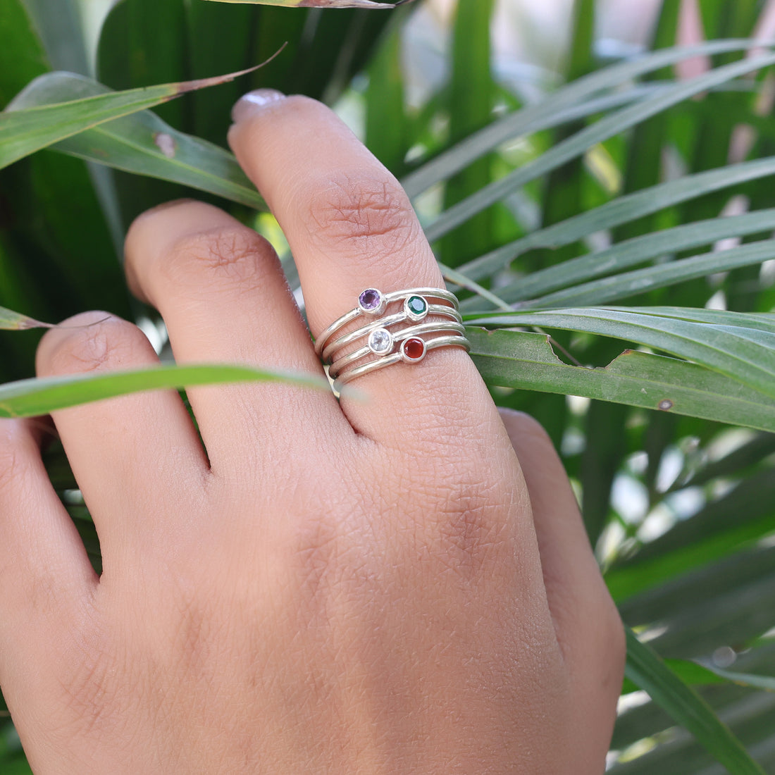 Garnet Gemstone January Birthstone Ring for Women