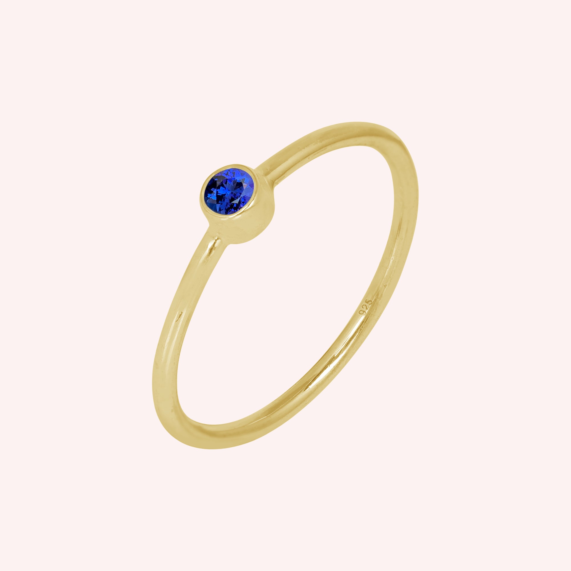 Sapphire Lapis Lazuli Gemstone September Birthstone Ring