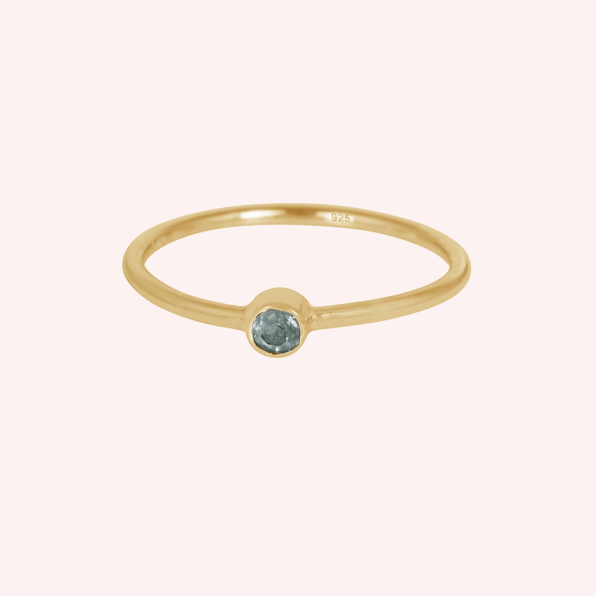 Aquamarine White Topaz Gemstone March Birthstone Ring for Women
