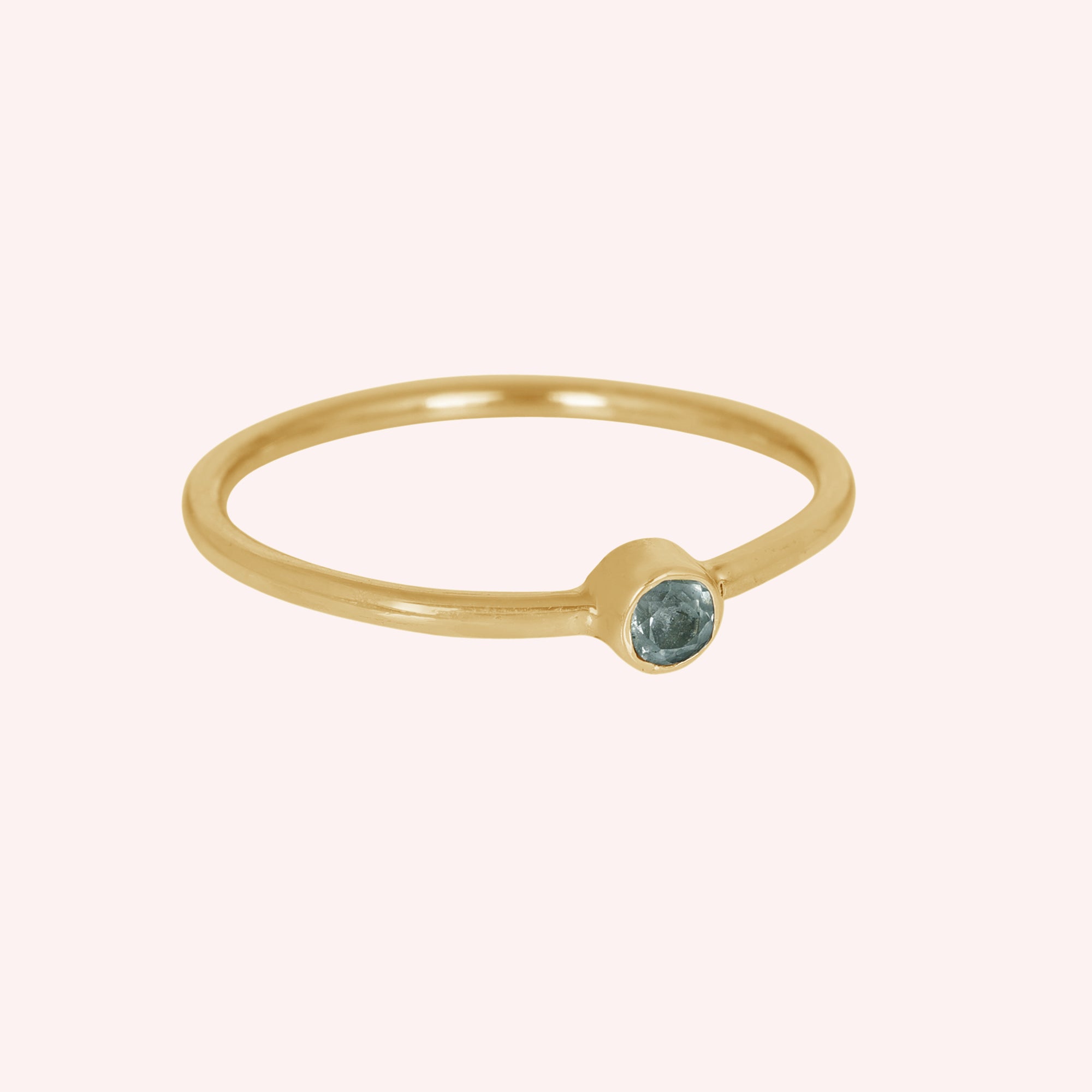 Aquamarine White Topaz Gemstone March Birthstone Ring for Women