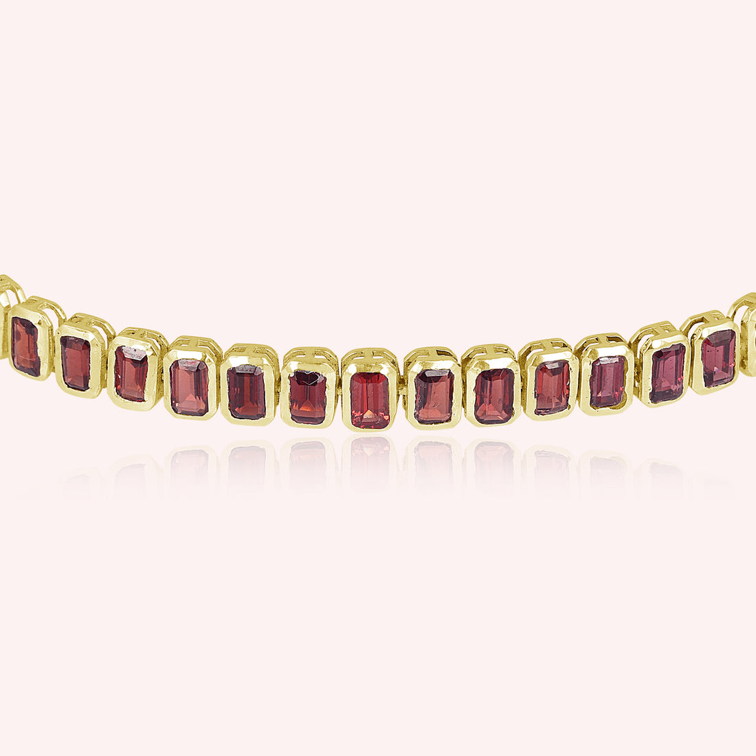 Natural Red Garnet Tennis Bracelet
