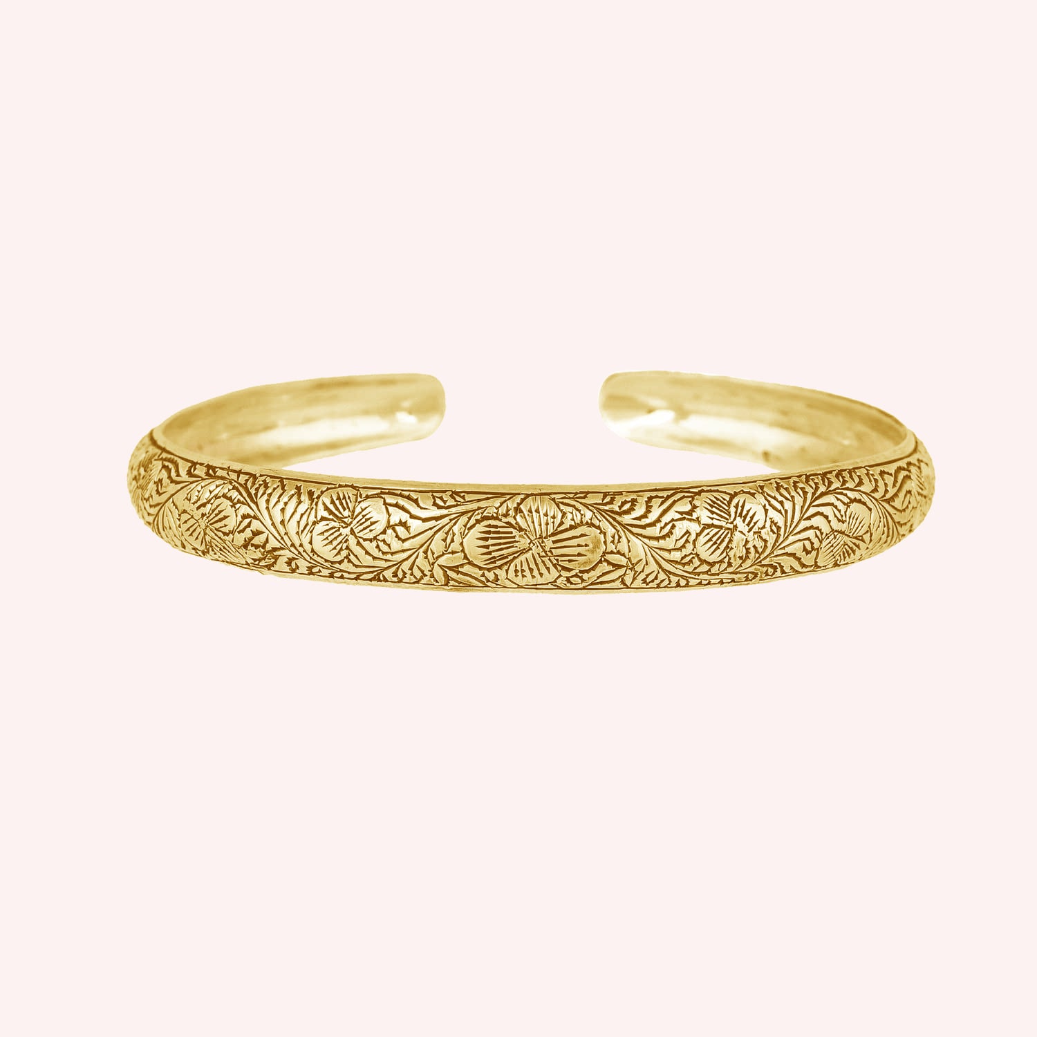 925 Sterling Silver Lotus Flower Cuff Bangle Bracelet