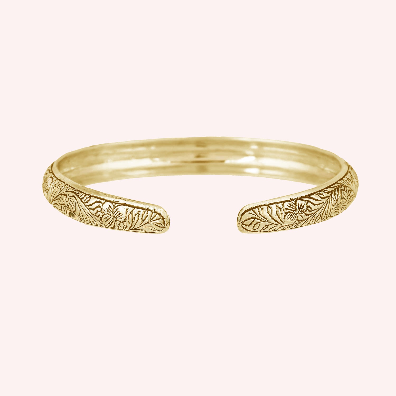 925 Sterling Silver Lotus Flower Cuff Bangle Bracelet
