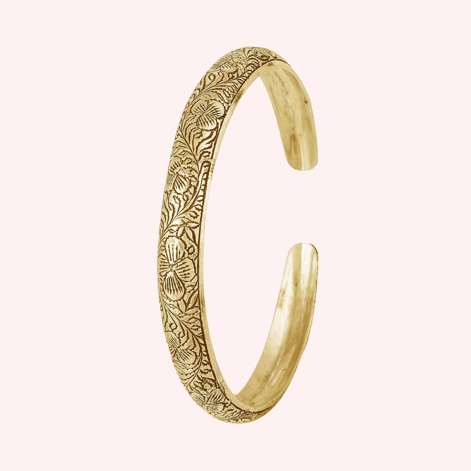 925 Sterling Silver Lotus Flower Cuff Bangle Bracelet