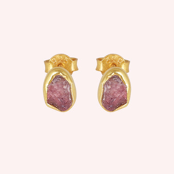 Pink Tourmaline Stud Earrings