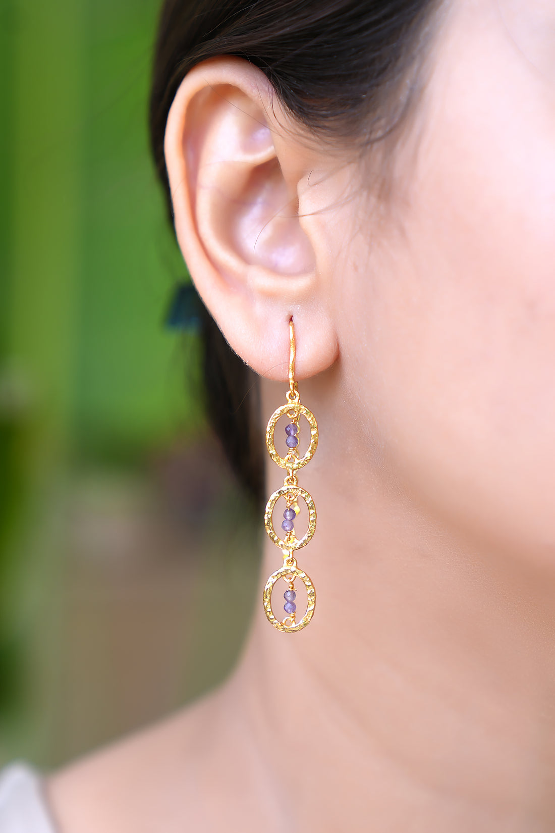 925 Sterling Silver Amethyst Dangle Earrings for Women