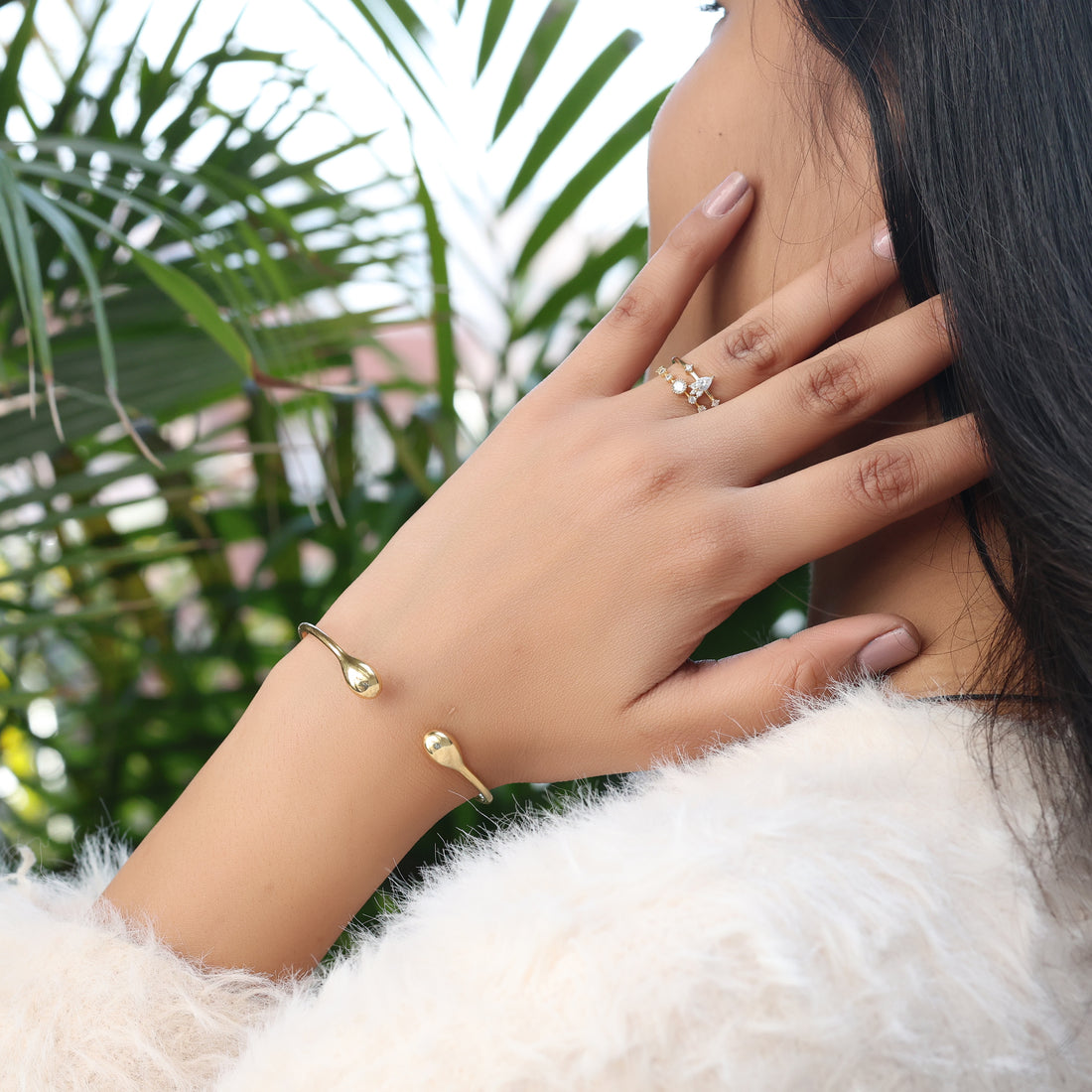 Teardrop Open Adjustable Cuff Bangle