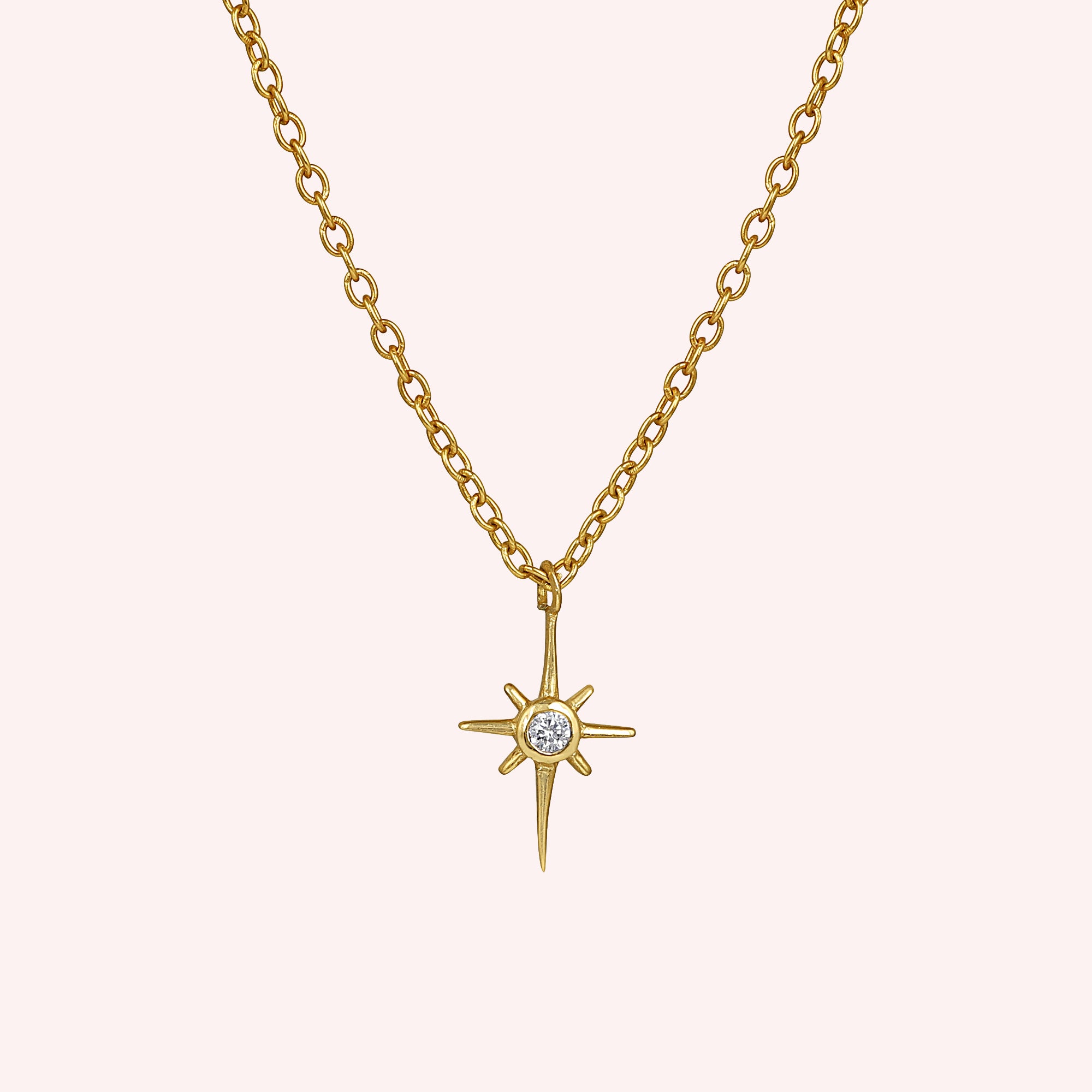 Minimal White Topaz Starburst Necklace