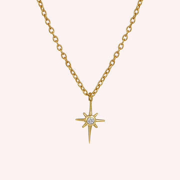 Minimal White Topaz Starburst Necklace