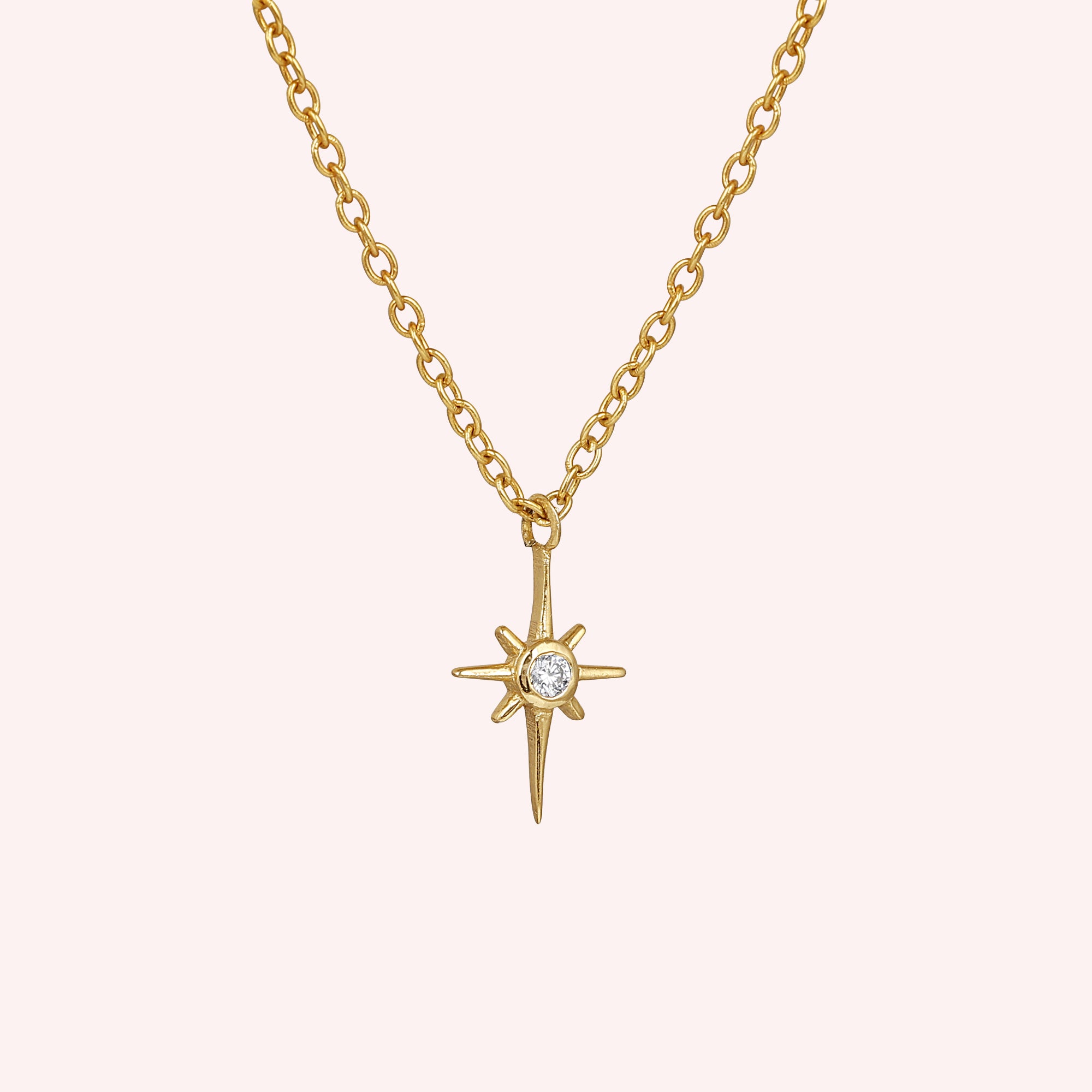 Minimal White Topaz Starburst Necklace