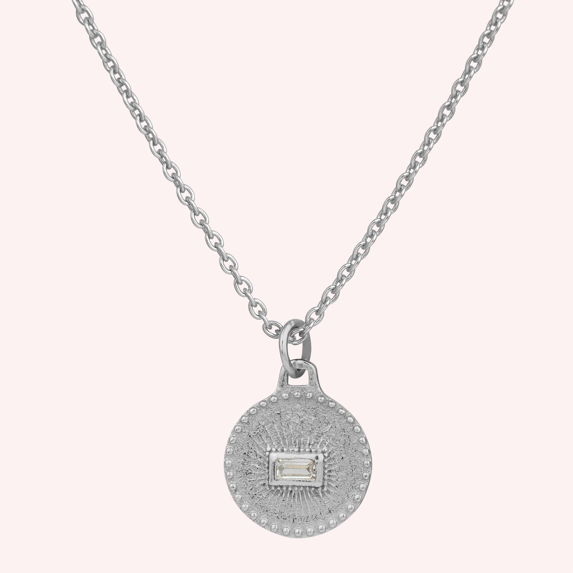 Round Pendant Crystal Necklace