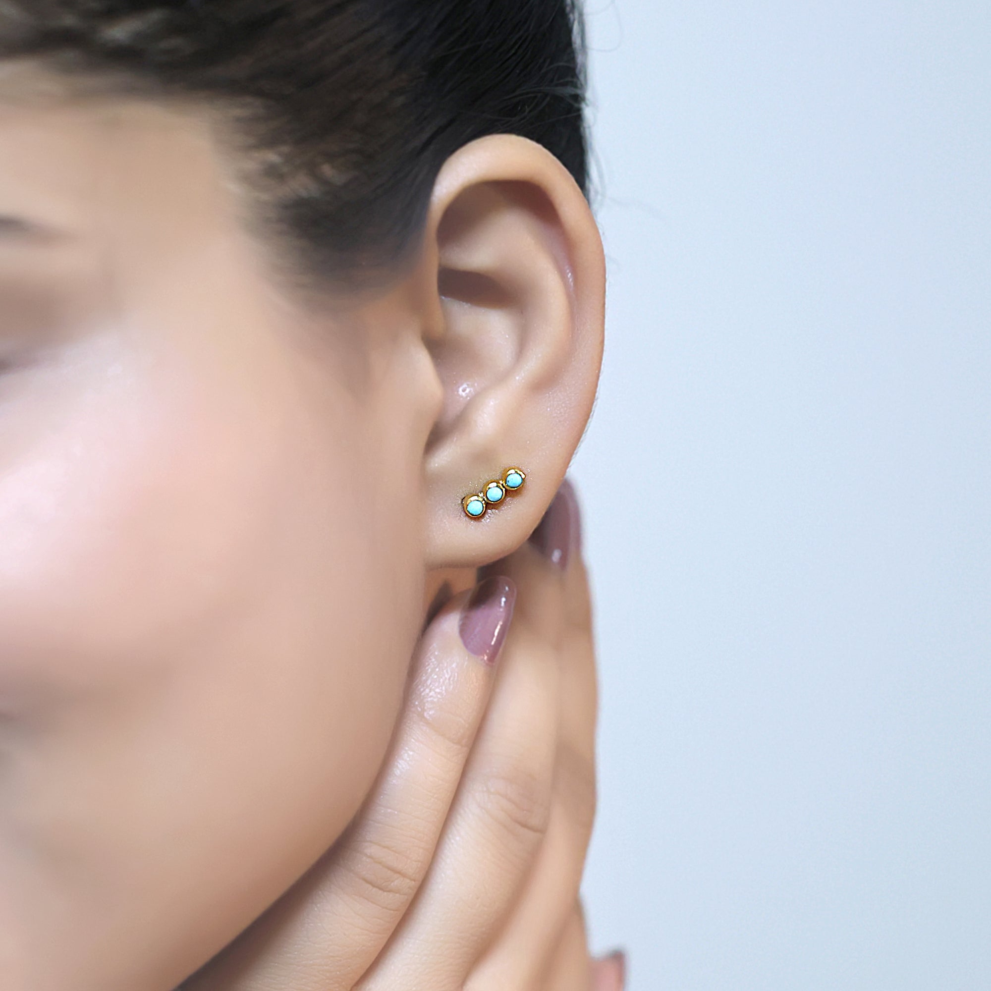 18k gold plated post earrings for women