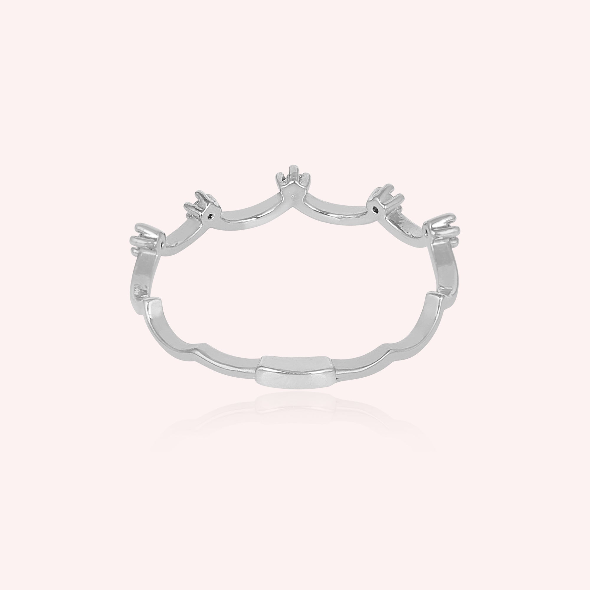 Delicate Wavy Cubic Zirconia in 925 Sterling Silver